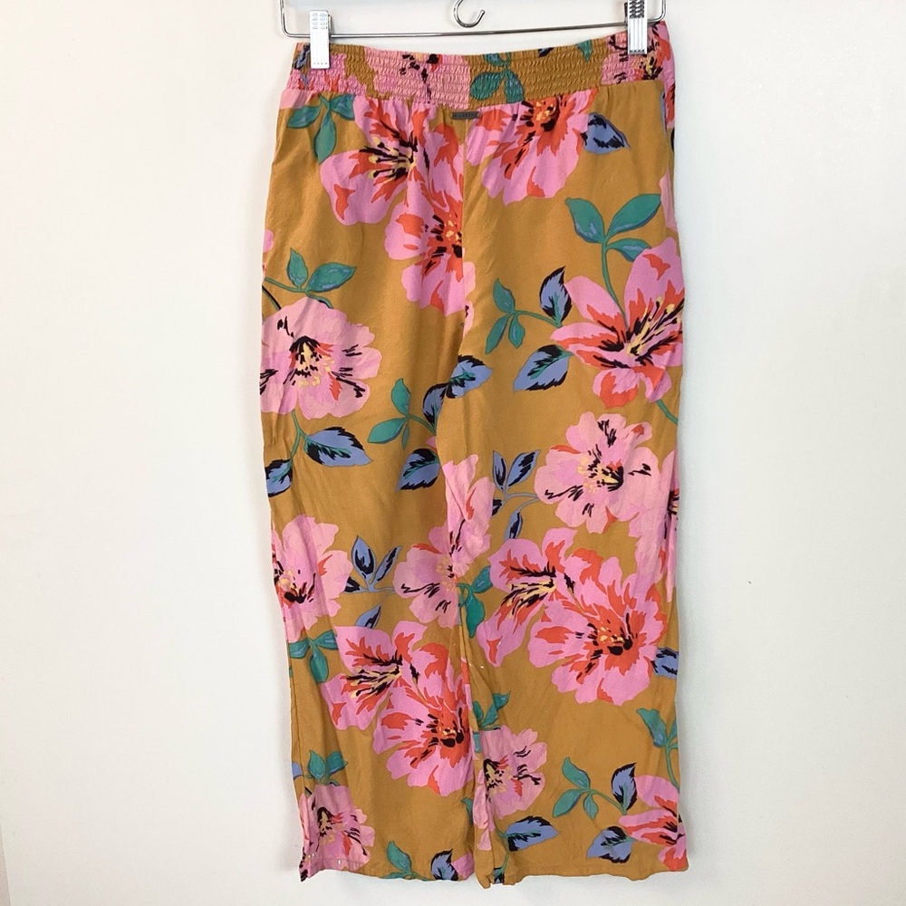 Billabong Cut Through Floral Pull On Pants - Mustard/Pink - M - Picture 4 of 9